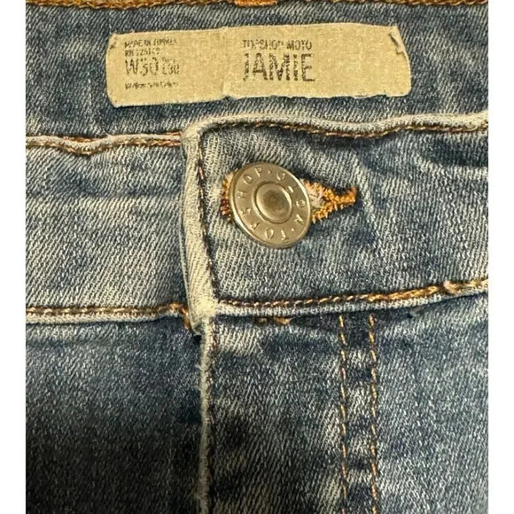 TopShop Women’s Size 30‎ (US Size 10) Moto Jamie Distressed Ankle Jeans - Picture 3 of 6